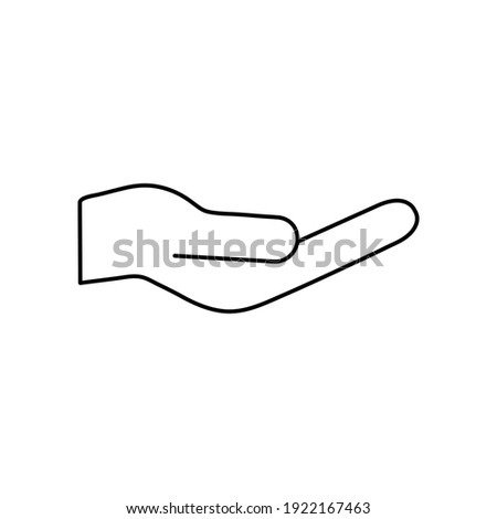 Hand gesture line icon. Giving hand linear sign. Outline arm silhouette vector illustration isolated on white.