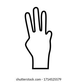 hand gesture line icon object
