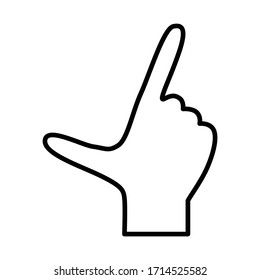 hand gesture line icon object