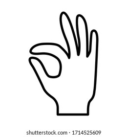 hand gesture line icon object