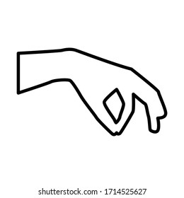 hand gesture line icon object