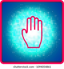 Hand gesture line icon set in modern geometric style with construction lines. Isolated vector illustration of human hands.