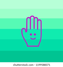 Handgesichtslinie Symbol im modernen geometrischen Stil mit Baulinien gesetzt. Einzige Vektorgrafik menschlicher Hände. Freude.