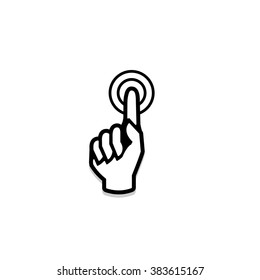 Hand gesture line icon set in modern geometric style with construction lines. Isolated vector illustration of human hands. Modern flat design vector illustration. 