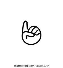 Hand gesture line icon set in modern geometric style with construction lines. Isolated vector illustration of human hands. Modern flat design vector illustration. 