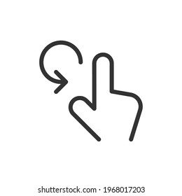Hand Gesture line icon, sign or symbol. Premium pictogram in trendy outline style. Hand Gesture pixel perfect vector icon isolated on a white background. 