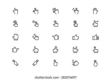 Hand Gesture Line Vector Icons 2