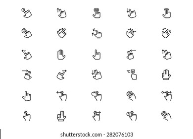 Hand Gesture Line Vector Icons 1