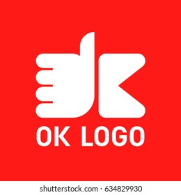 Hand gesture. Logo OK. Vector illustration.