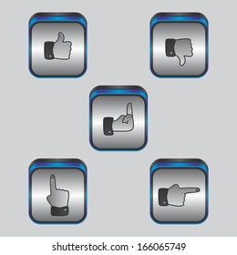 hand gesture metal plate button set