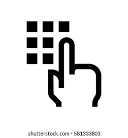 Hand gesture mini line, icon, background and graphic. The icon is black and white, linear  flat, vector, pixel perfect, minimal, suitable for web and print. 