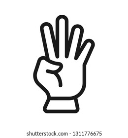 hand gesture. minimal thin line web icon. simple vector illustration outline. concept for infographic website or app.