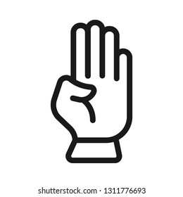 hand gesture. minimal thin line web icon. simple vector illustration outline. concept for infographic website or app.