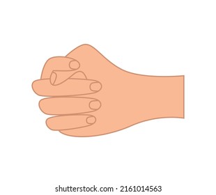 Hand gesture not give, mine or fig to you. vector illustration isolated white