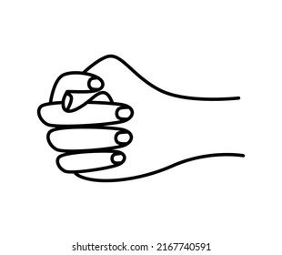 Hand gesture not give, mine or fig to you. vector illustration isolated white