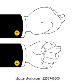 Hand gesture not give, mine or fig to you. Vector icons