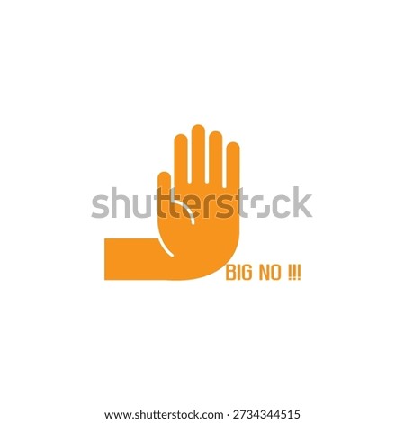 hand gesture of not wanting or refusing simple geometric design vector