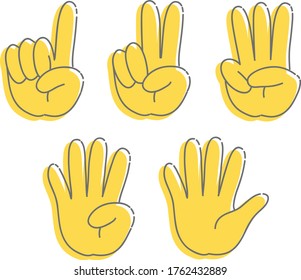 Hand Gesture Number Sign Set Stock Vector (Royalty Free) 1762432889 ...