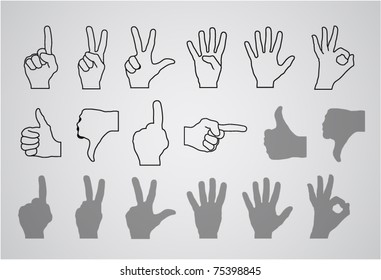 hand gesture (numbers and rating)