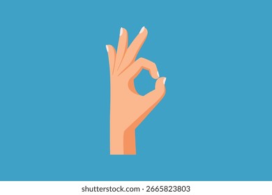 El gesto de la mano está bien. Concepto de gesto de la mano. Ilustración vectorial plana coloreada aislada