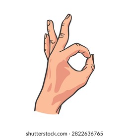 Hand gesture ok sign affirmative symbol excellent approval symbol this gesture indicates acceptance or success