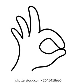 Hand gesture OK sign icon illustration