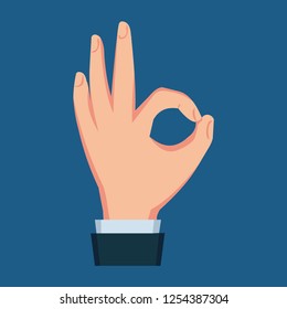 Hand gesture OK sign vector illustration
