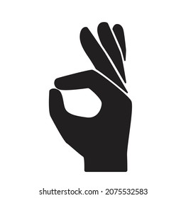 Señal de gesto de mano OK. ilustración vectorial