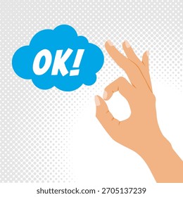 Gesto de la mano OK Signo Ilustración vectorial
