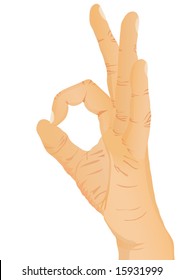 Hand gesture - OK. Vector illustration