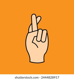 Hand Gesture On Orange Background