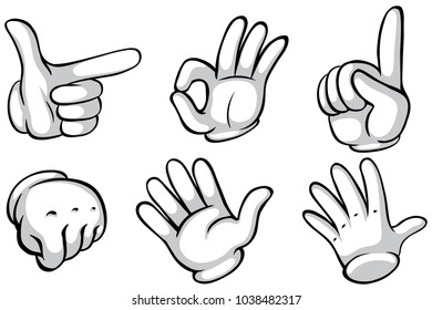 Hand gesture on white background illustration