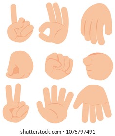 Hand Gesture on White Background illustration