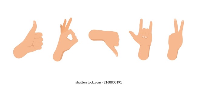 hand gesture on white background. Flat design.