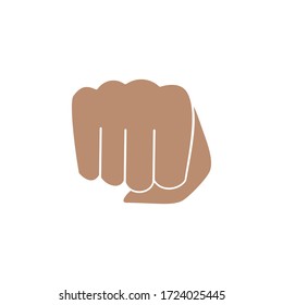 Hand gesture, oncoming fist. Isolated vector illustration