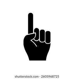 Hand gesture one or 1 icon for apps and websites	