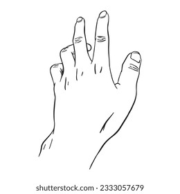 Hand Gesture Outline ,good for graphic design resources, stickers, prints, decorative assets, posters, and more.