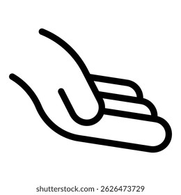 Ícone da palma de gesto da mão. Contorno Mão gesto palma vetor ícone para web design isolado no fundo branco