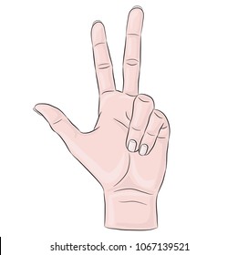 Hand Gesture Peace Colorful Sign Stock Vector (Royalty Free) 1067139521 ...