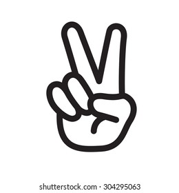 Victory Sign cookie cutterHand gesture V two fingers Peace symbol language