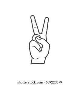 Hand gesture peace sign