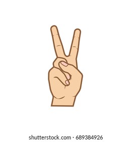 Hand gesture peace sign
