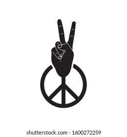 Hand Peace Outline Flat Images, Stock Photos & Vectors | Shutterstock