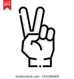 Hand gesture peace sign vector design. Hand gestures symbol for your website design, logo, app, UI. Eps10 vector illustration.