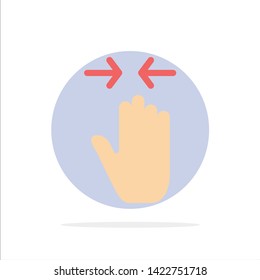 Hand, Gesture, Pinch, Arrow, zoom in Abstract Circle Background Flat color Icon