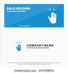 Hand, Gesture, Pinch, Arrow, zoom in SOlid Icon Website Banner and Business Logo Template