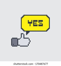 hand gesture pixel art