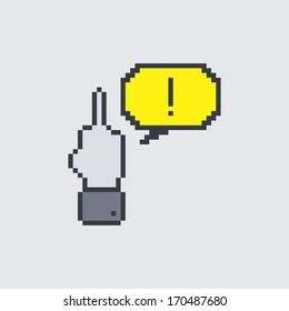 hand gesture pixel art
