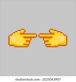 Hand gesture, pixel art illustration
