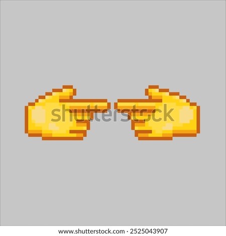 Hand gesture, pixel art illustration